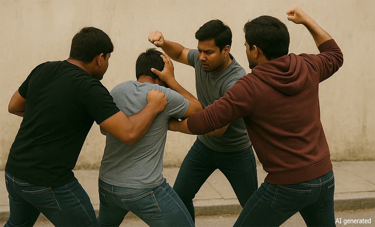 ठमेल गल्कोपाखामा एक युवा कुटिए, दुईजना पक्राउ