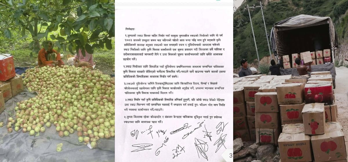 काँचो स्याउ रोक्न पाँच बुँदे निर्णय (पत्रसहित)