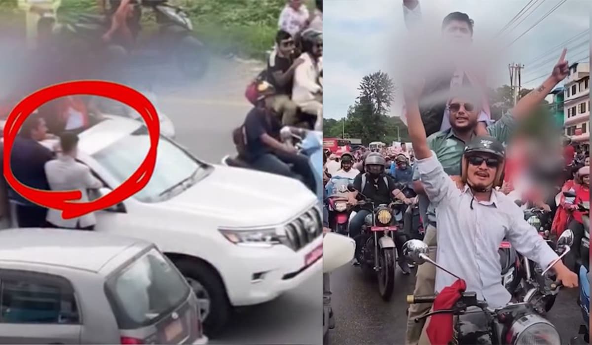 देउवाको स्वागतमा प्रयोग भएका गाडी र मोटरसाइकललाई ट्राफिकको कारबाही