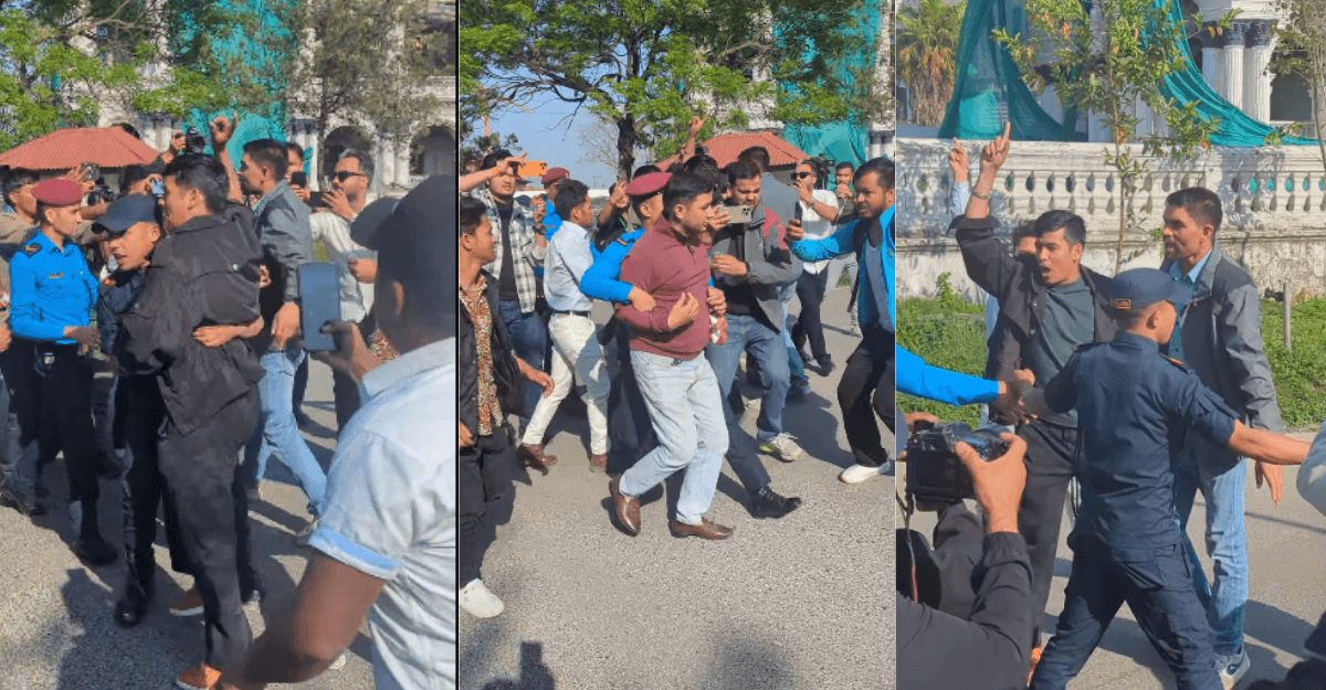 सिंहदरबारभित्रै पुगेर नेविसंघले गर्‍यो प्रदर्शन