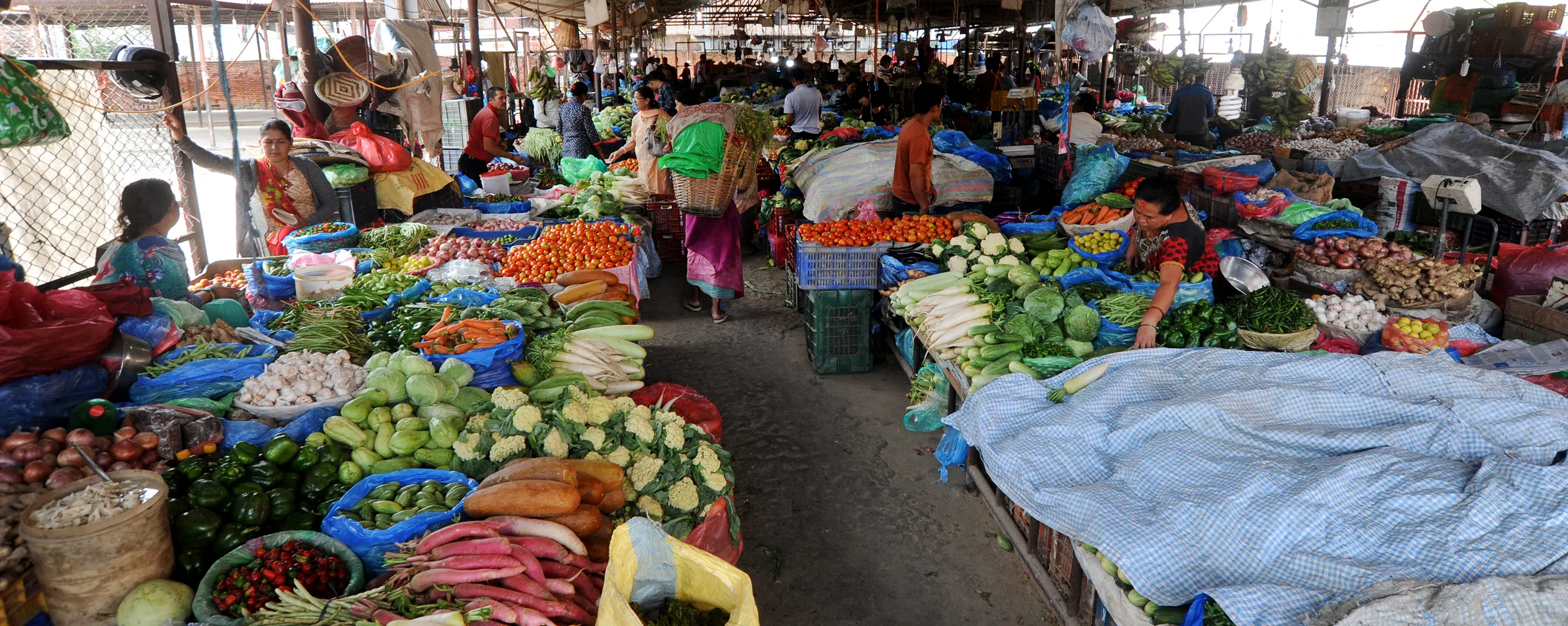 Busy vegetable market in Kalimati, Kathmandu