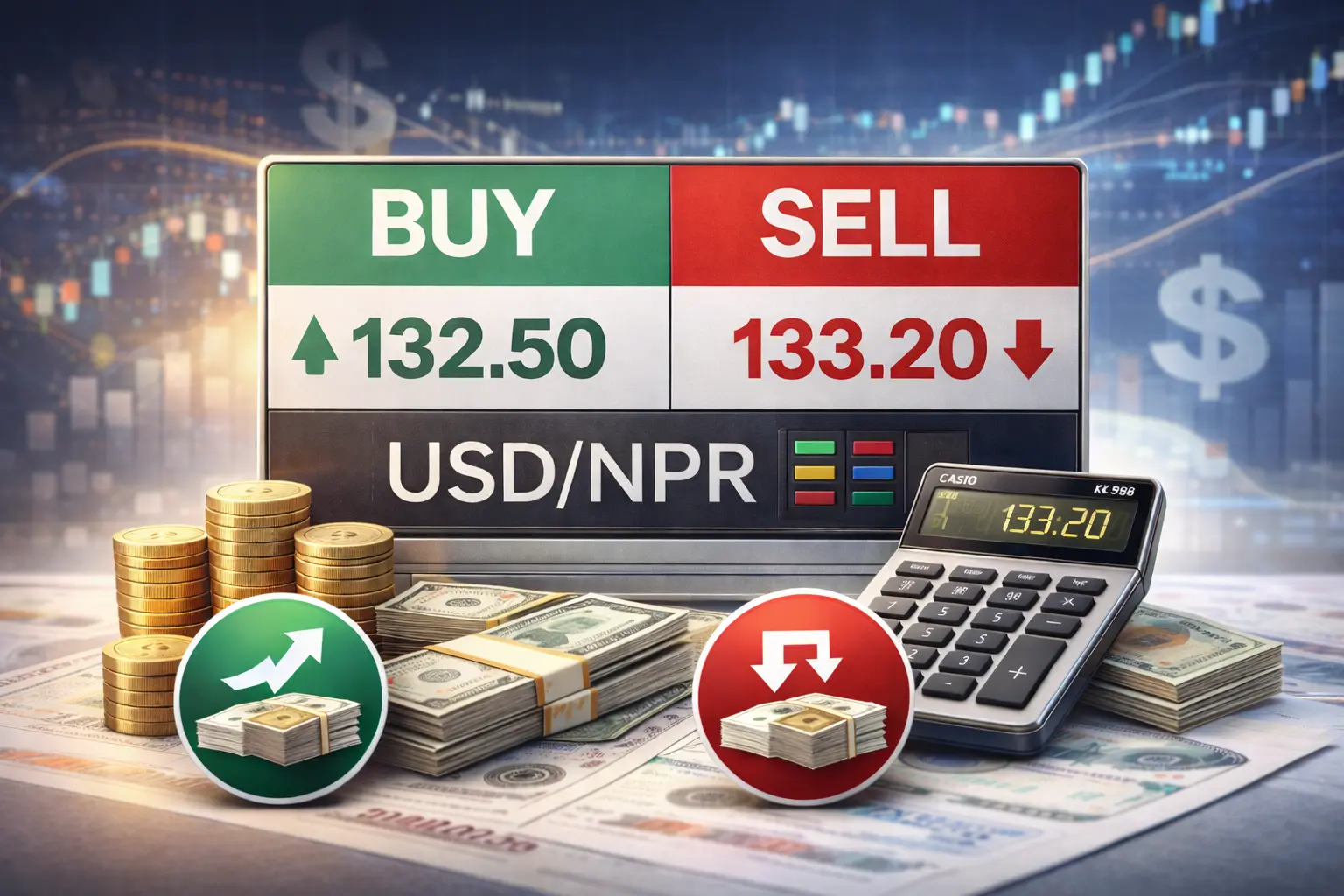 Buying rate versus selling rate comparison in foreign exchange